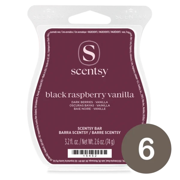 Black Raspberry Vanilla Scentsy 6 Wax Bar Bundle