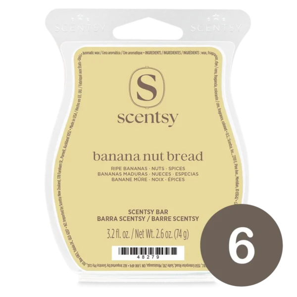 Banana Nut Bread 6 Scentsy Wax Bar Bundle