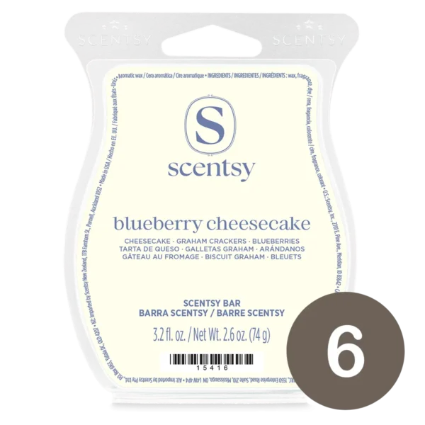 Blueberry Cheesecake 6 Scentsy Wax Bar Bundle