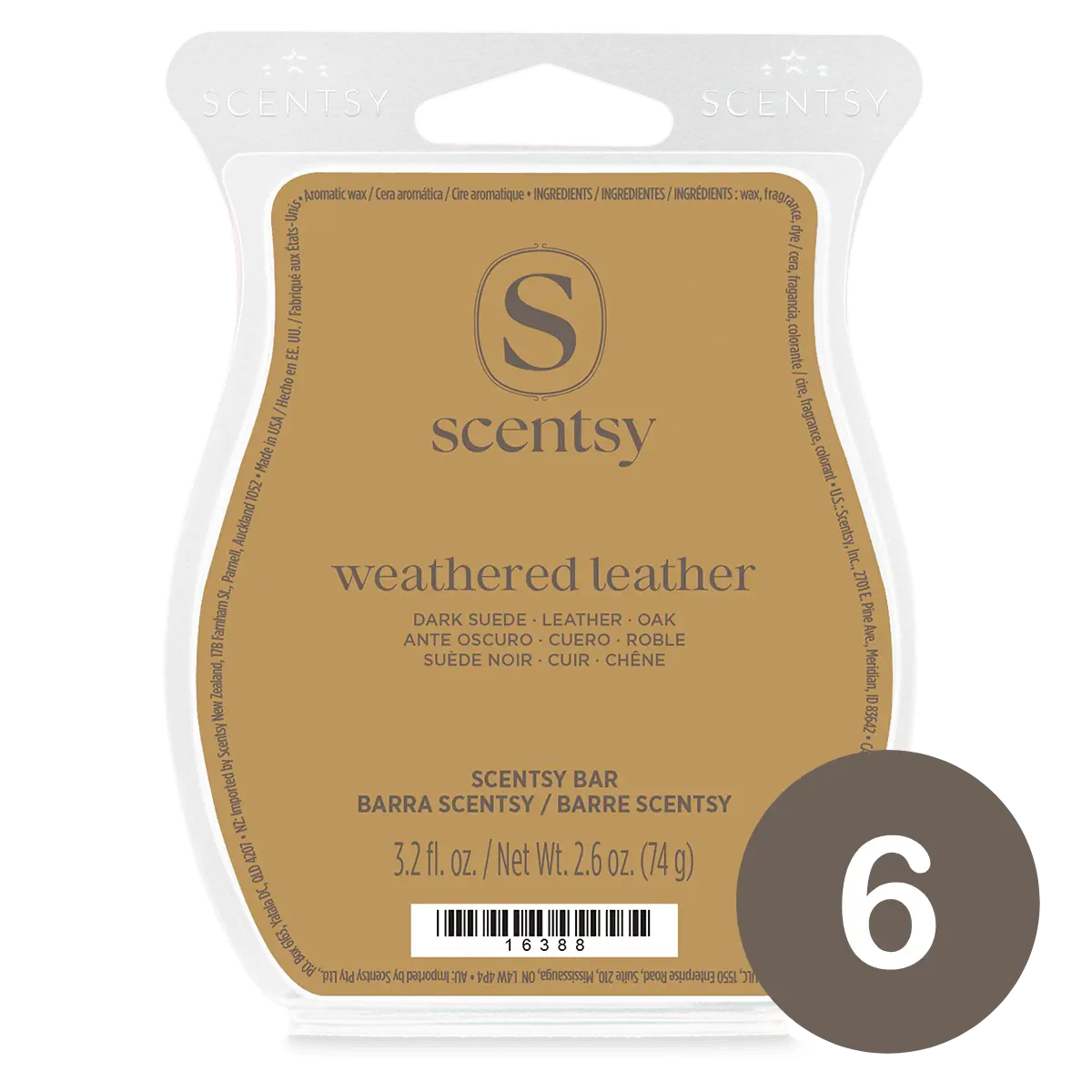 6 Bar Bundles (8) Weathered Leather 6 Scentsy Wax Bar Bundle