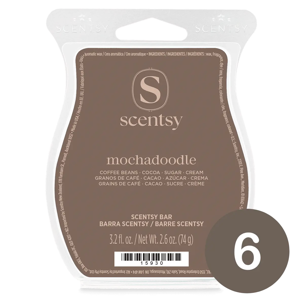 Mochadoodle Scentsy 6 Wax Bar Bundle