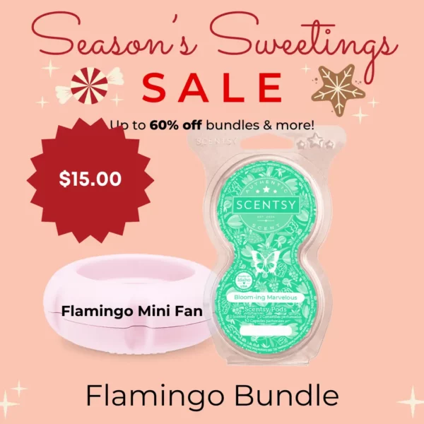 Flamingo Scentsy Mini Fan Bundle | Season's Sweetings Sale