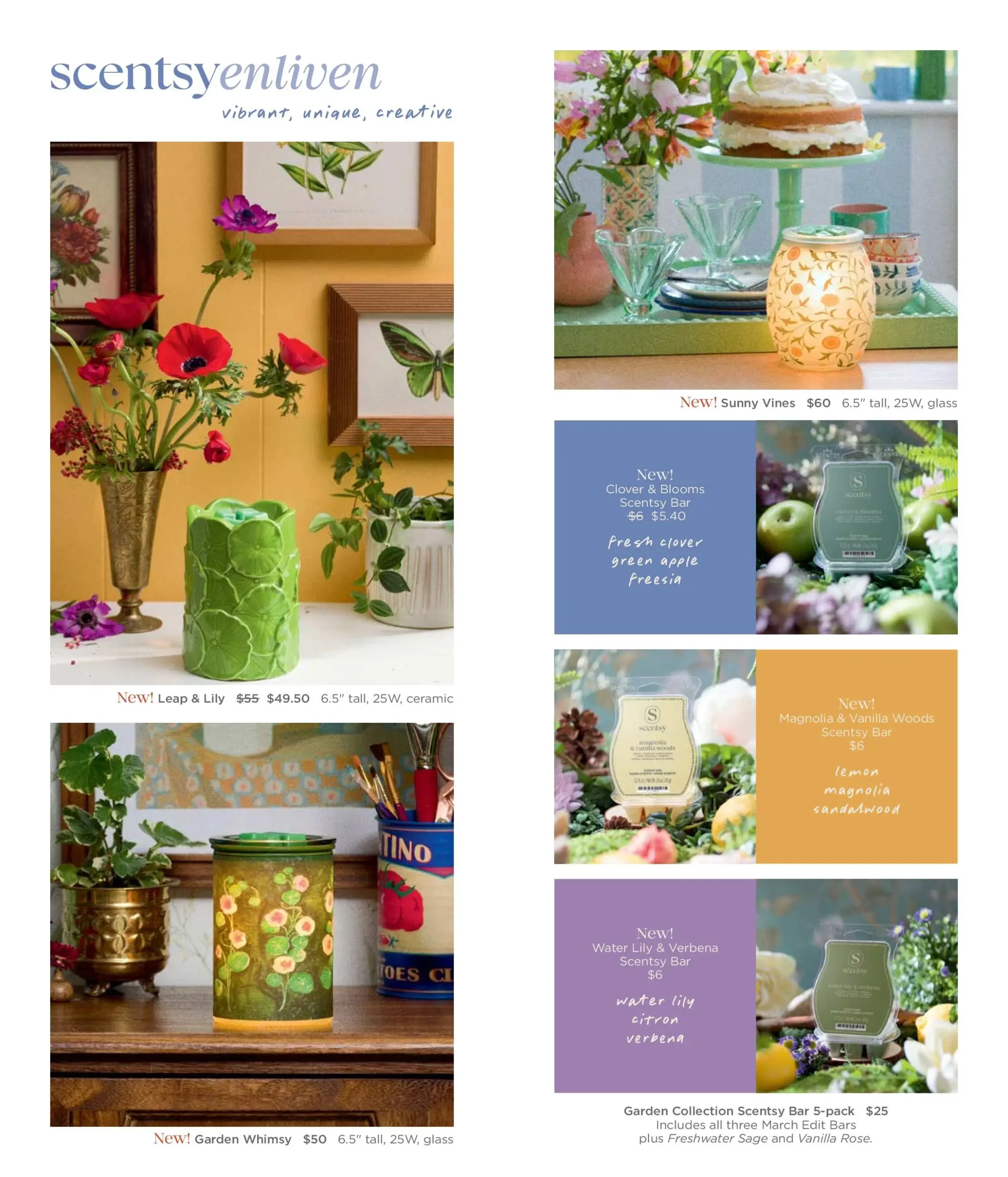 Scentsy March 2026 Monthly Edit: The Garden Collection Warmer &Amp; Scents Scentsy March 2026 Monthly Edit: The Garden Collection Warmer & Scents