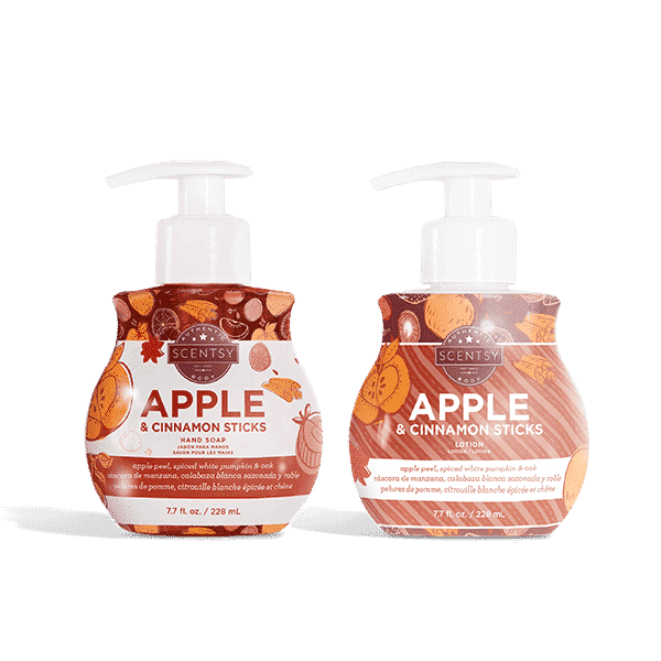 APPLE & CINNAMON STICKS SCENTSY HAND SOAP AND LOTION BUNDLE