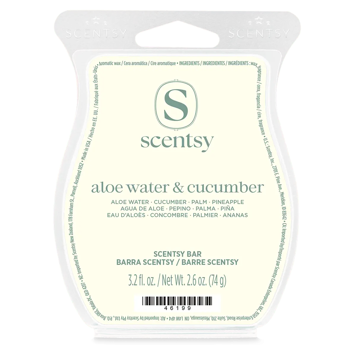 Aloe Water &Amp; Cucumber Scentsy Bar - R2 Aloe Water & Cucumber Scentsy Wax Bar