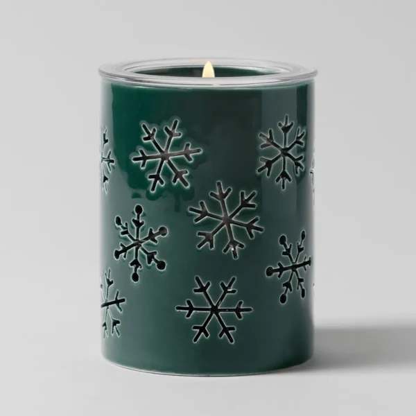 Alpine Snowflake Candle Holder - Lit 1 Alpine Snowflake Scentsy Candle Insert Holder - Holiday 2026