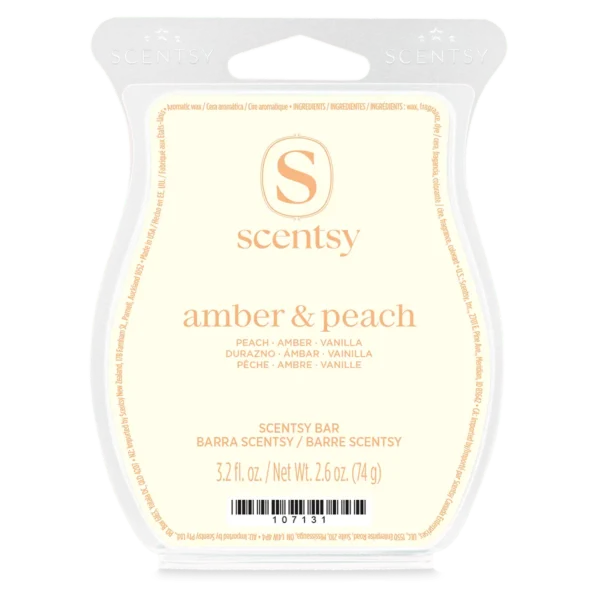 Amber & Peach Scentsy Bar (1) Amber & Peach Scentsy Wax Bar - January 2026