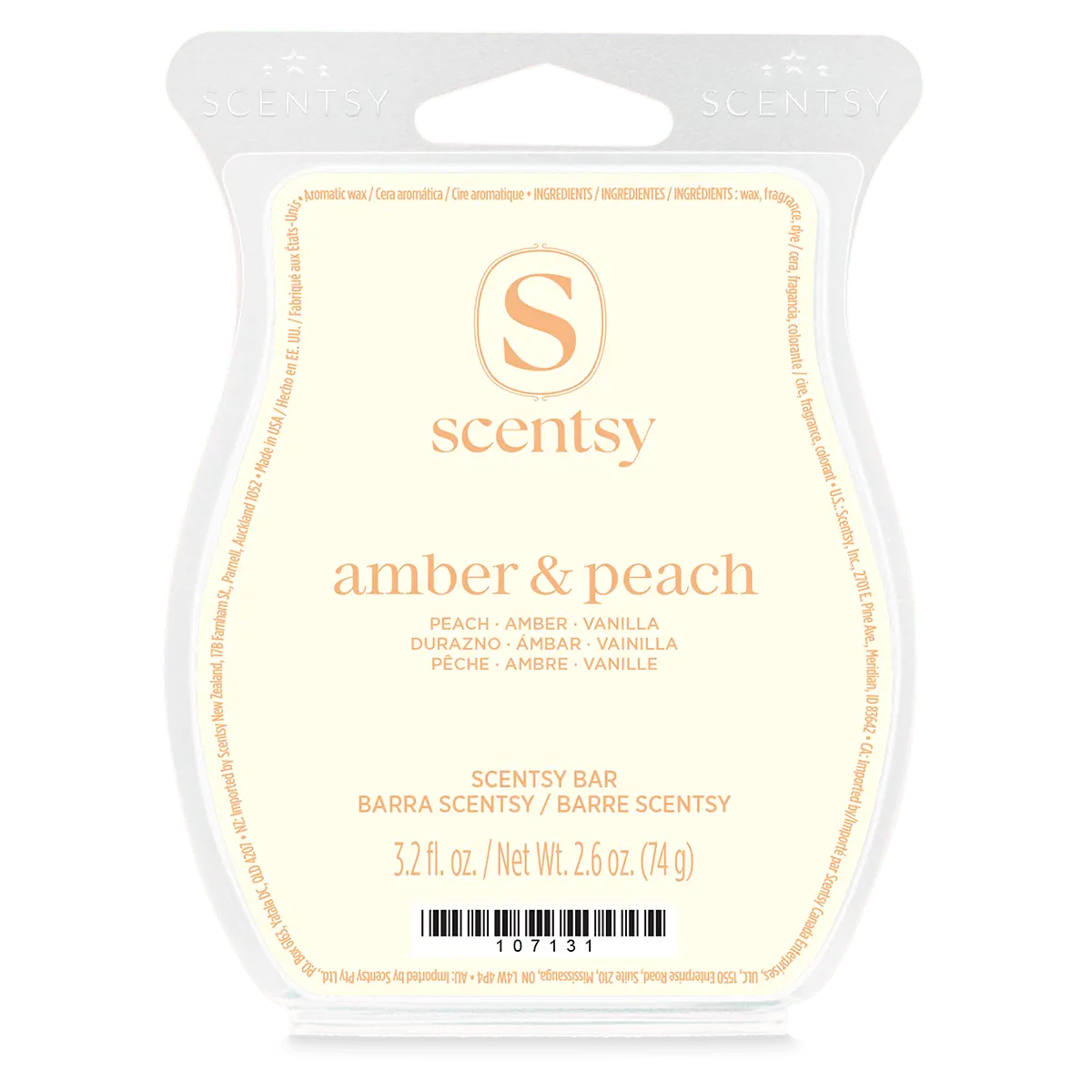 Amber & Peach Scentsy Wax Bar - January 2026