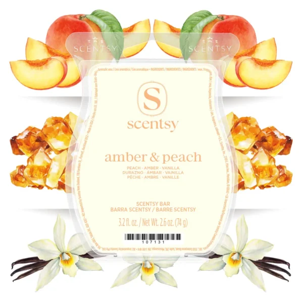 Amber &Amp; Peach Scentsy Bar - Stylized-2 Amber & Peach Scentsy Wax Bar - January 2026