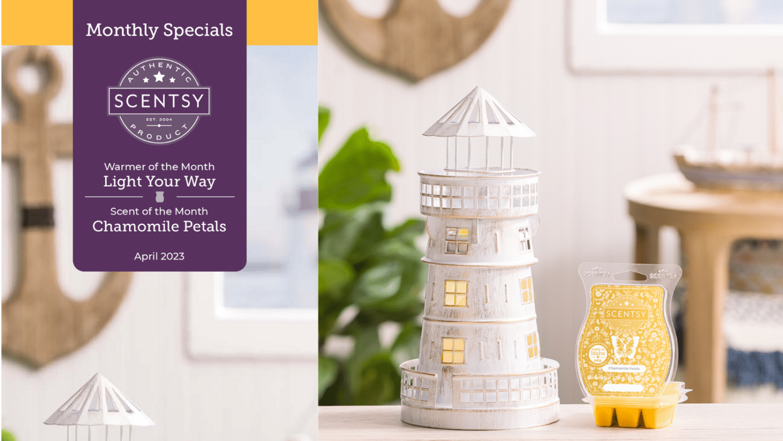Scentsy April 2023 Warmer & Scent Of The Month Light Your Way