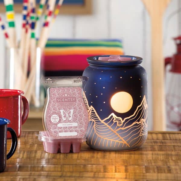 Scentsy August 2023 Warmer & Scent of the Month | Mountain Sky + Pink Leather