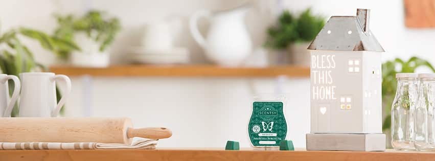 SCENTSY AUGUST 2020 WARMER & SCENT OF THE MONTH - BLESS THIS HOME WARMER & ALOE VERA AND IVY