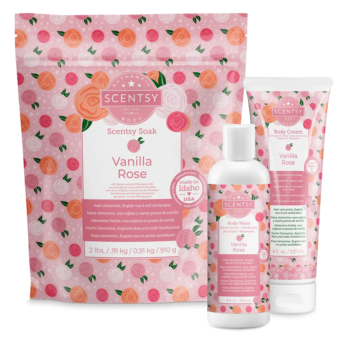 Vanilla Rose Scentsy Body Care Bundle