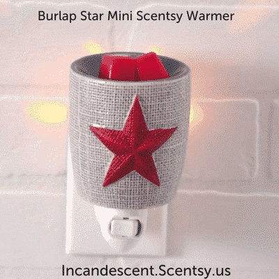 BURLAP STAR SCENTSY NIGHTLIGHT MINI SCENTSY WARMER