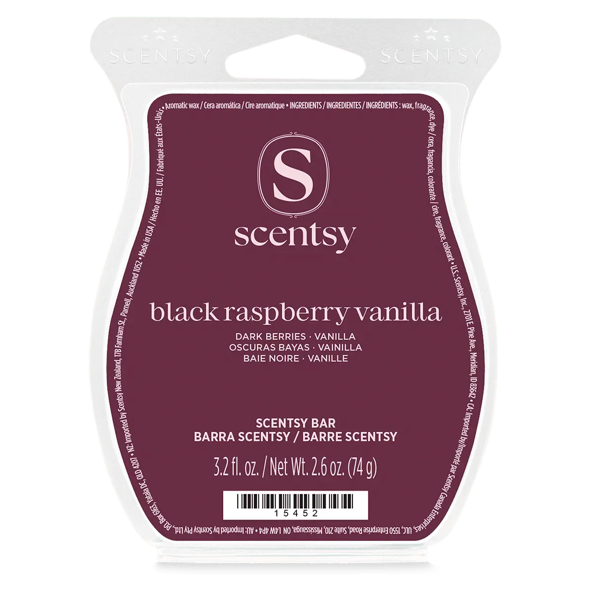 Black Raspberry Vanilla Scentsy Bar (1) Black Raspberry Vanilla Scentsy Wax Bar