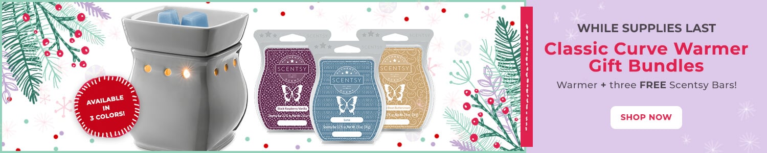 Shop Scentsy Classic Curve Warmer & Wax gift bundles while they last!