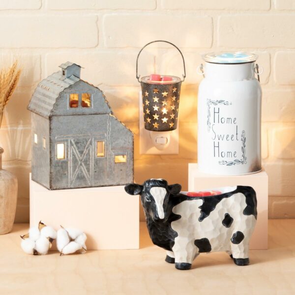 Mini Wax Warmer with Country Star in Rustic Tin