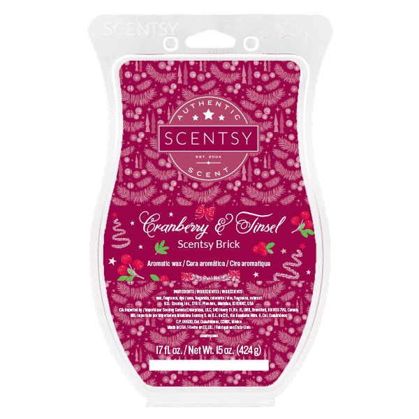 Cranberry &Amp; Tinsel Scentsy Brick Incandescent CRANBERRY & TINSEL SCENTSY BRICK