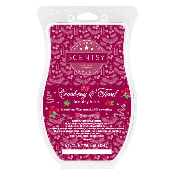 CRANBERRY & TINSEL SCENTSY BRICK