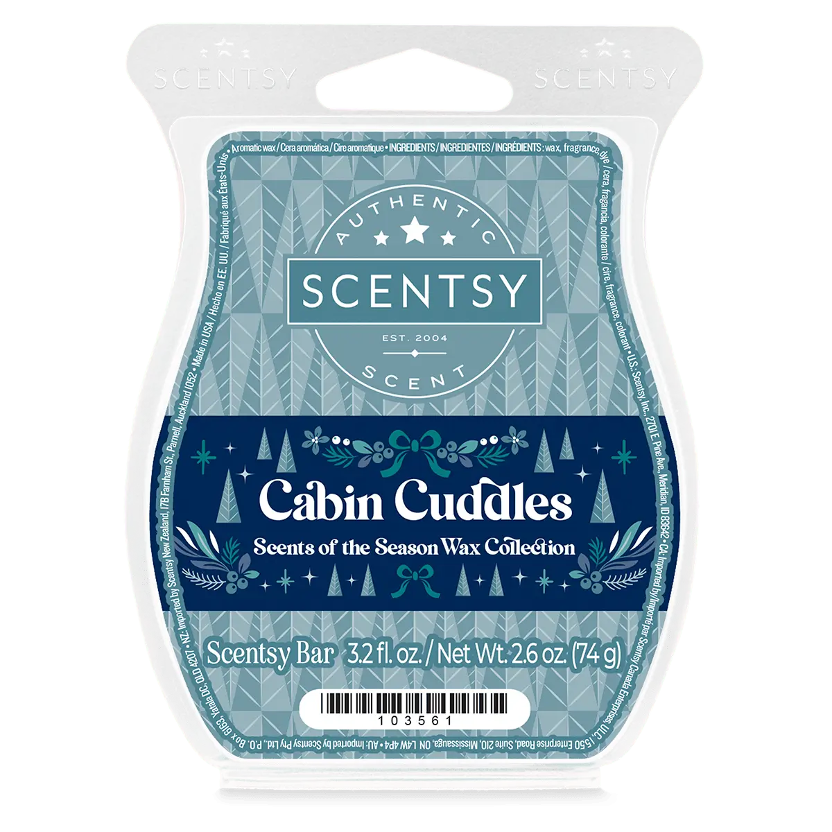 Cabin Cuddles Scentsy Wax Bar | Scents of the Season 2025