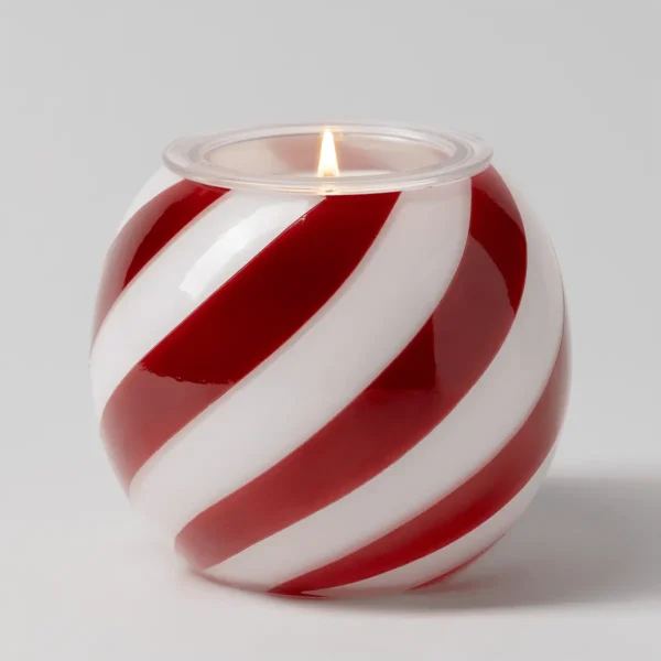 Candy Cane Swirl Candle Holder - Lit 1 Candy Cane Swirl Scentsy Candle Insert Holder - Holiday 2026
