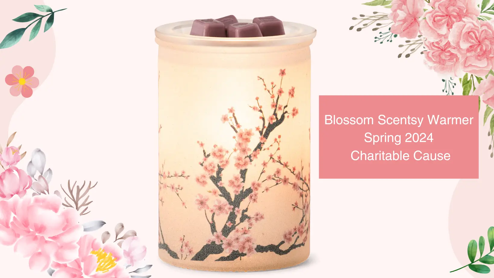 NEW! Cherry Blossom Scentsy Warmer | Spring 2024 Charitable Cause