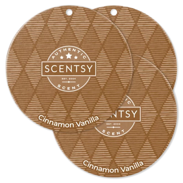 Cinnamon Vanilla Scentsy Scent Circle 3 Pack Bundle