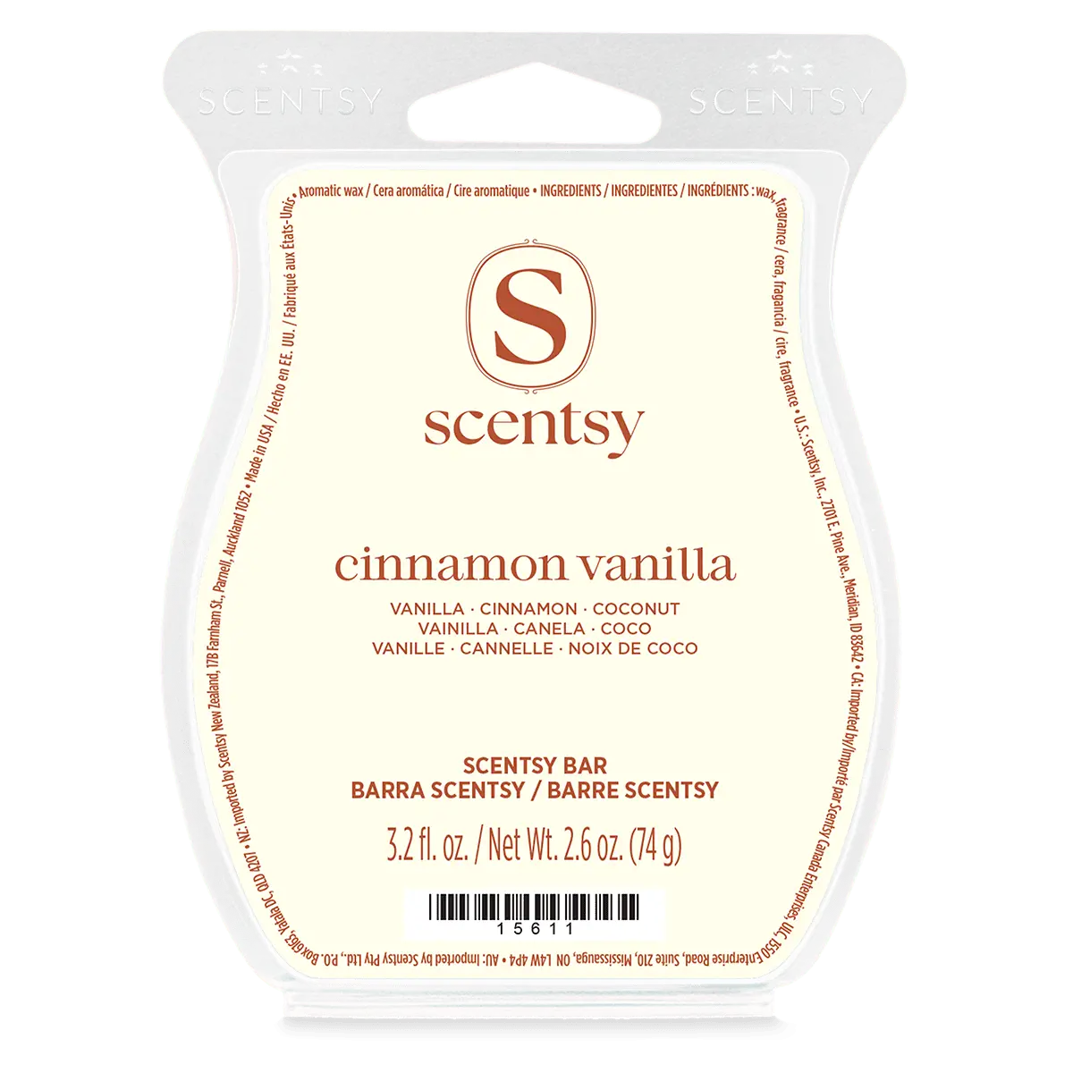 Cinnamon Vanilla Scentsy Bar (1) Cinnamon Vanilla Scentsy Wax Bar