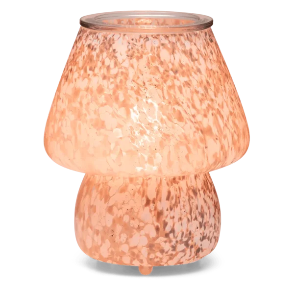 Confetti Glow - Taupe Warmer - Lit (1) Confetti Glow Lamp Taupe Scentsy Warmer - 2026 Catalog