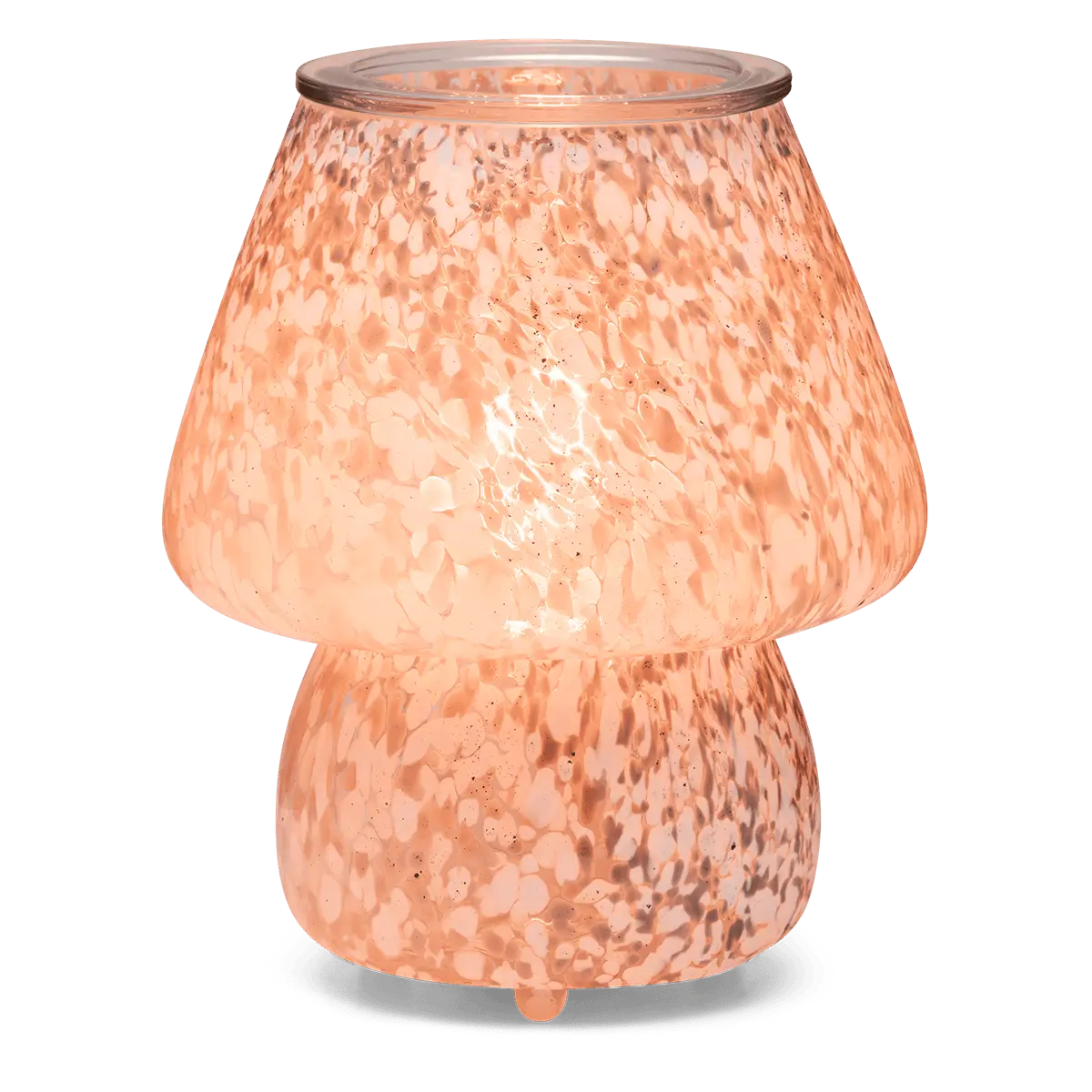 Confetti Glow - Taupe Warmer - Lit (1) Confetti Glow Lamp Taupe Scentsy Warmer - 2026 Catalog