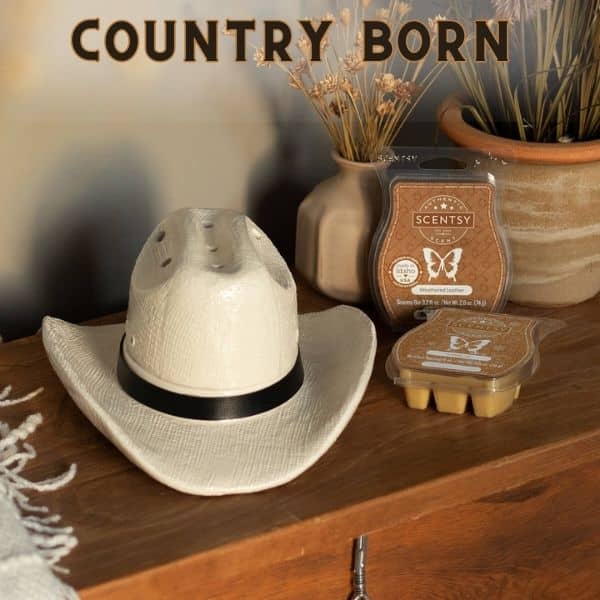 Scentsy Country Born Warmer Cowboy Hat Bundle