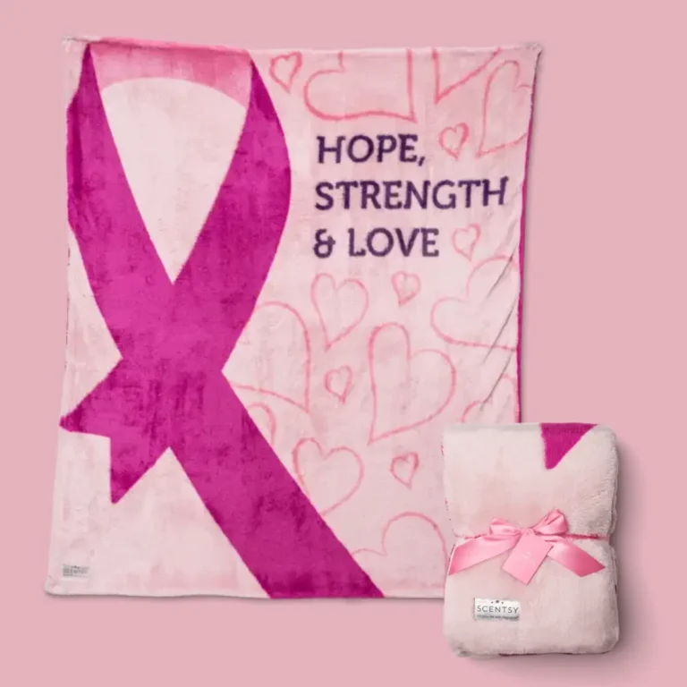 Scentsy Cozy Pink Ribbon Blanket for Breast Cancer Awareness