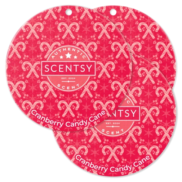 Cranberry Candy Cane Scentsy Scent Circle 3 Pack Bundle