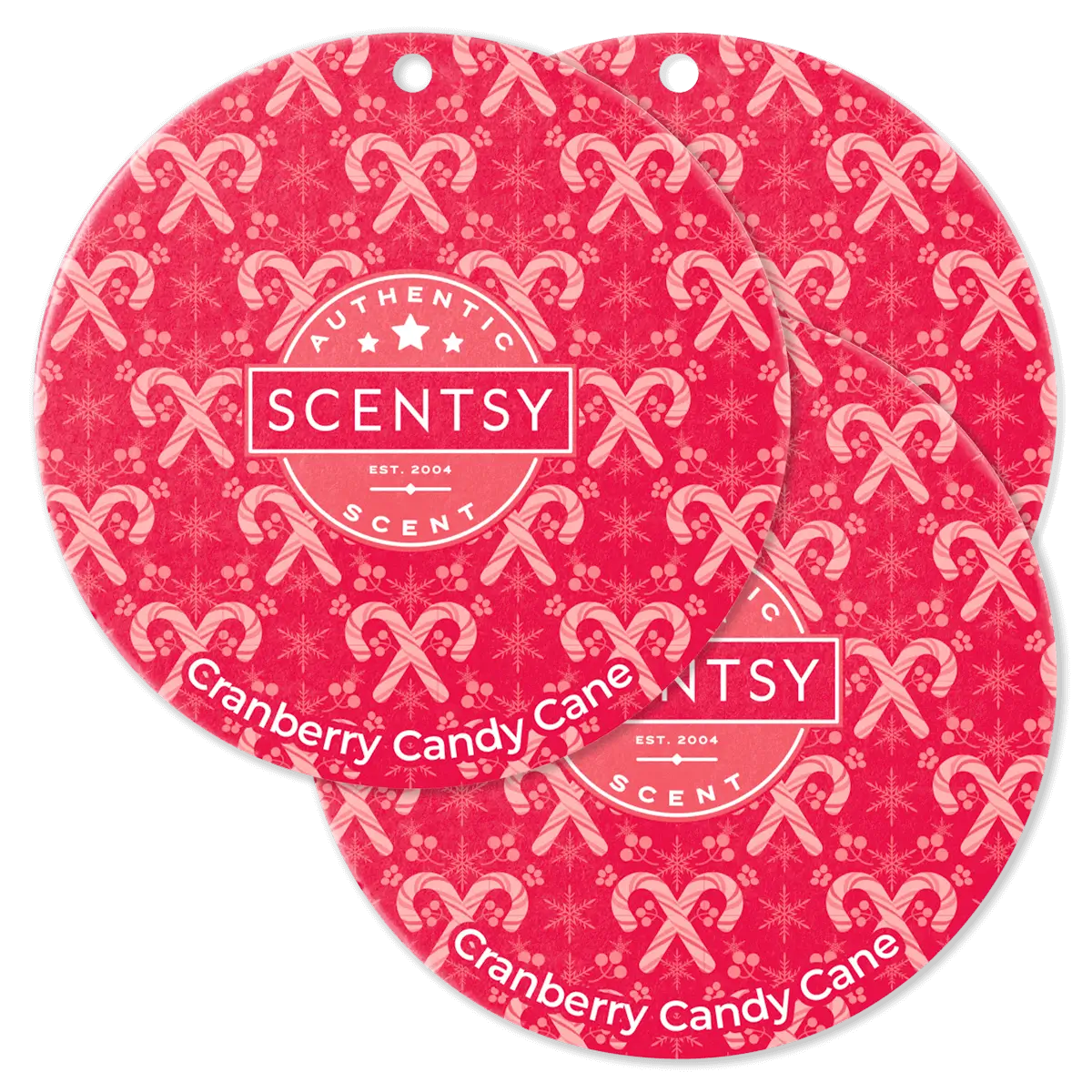 Cranberry Candy Cane Scentsy Scent Circle 3 Pack Bundle