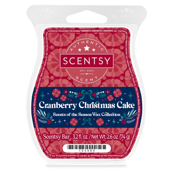 Cranberry Christmas Cake Scentsy Wax Bar | Scents of the Season 2025