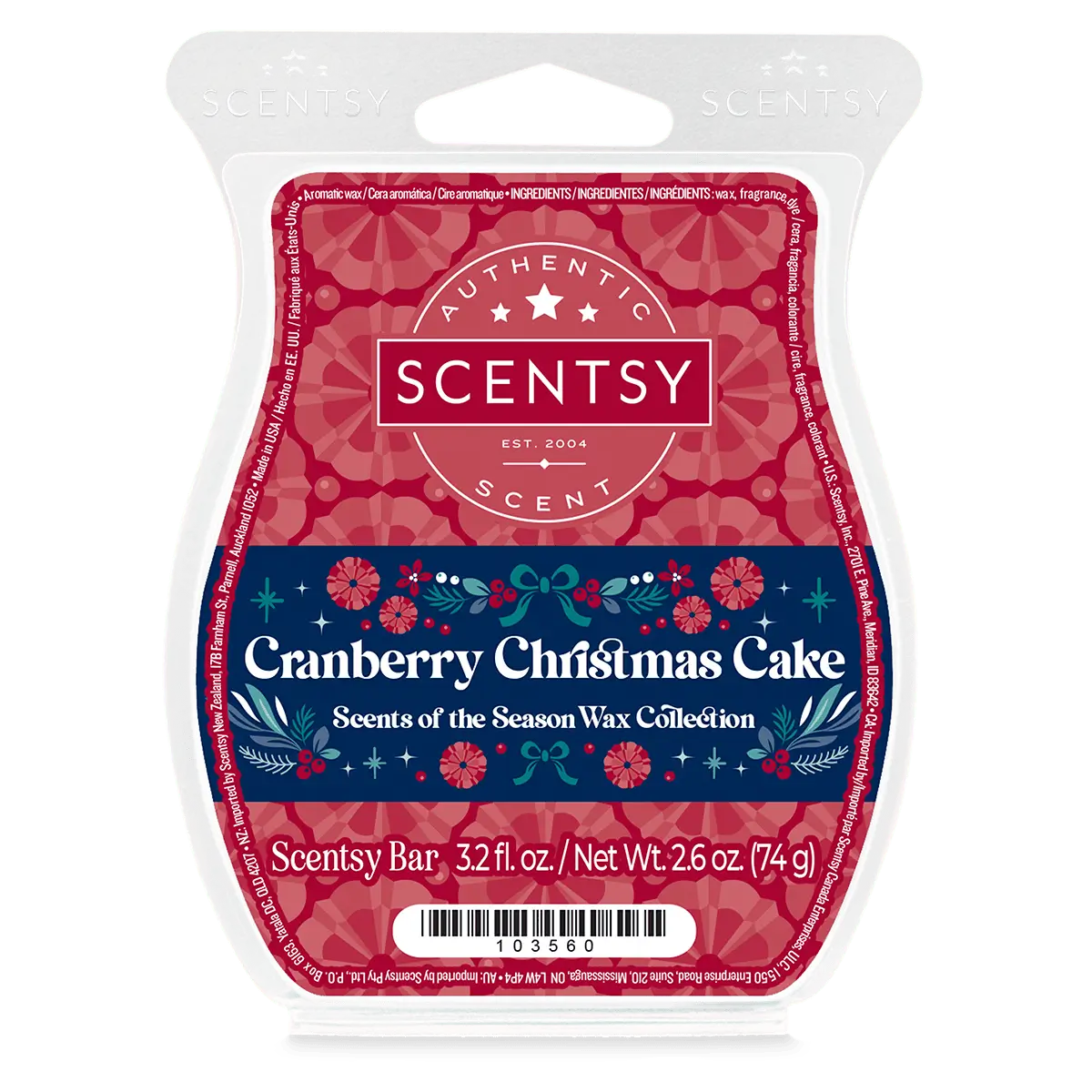 Cranberry Christmas Cake Scentsy Wax Bar | Scents of the Season 2025