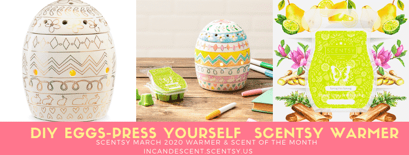 SCENTSY MARCH 2020 EGGS-PRESSYOURSELF COLORING WARMER