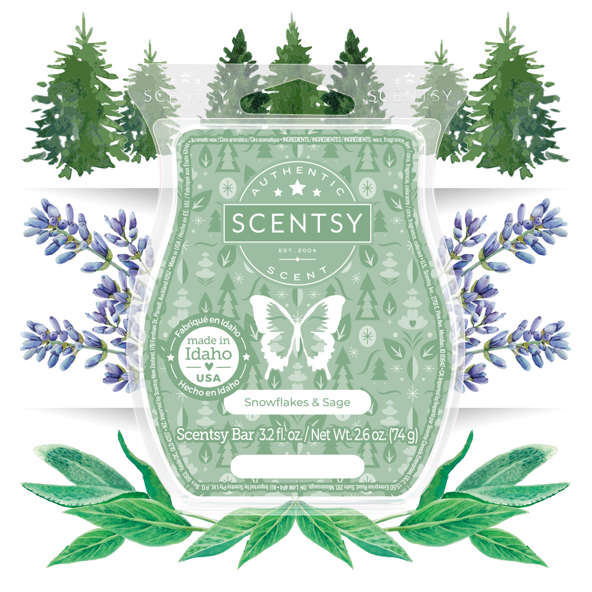 Scentsy December 2024 Warmer of the Month - Golden Crest + Snowflakes & Sage