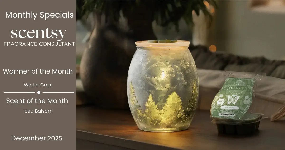 Scentsy December 2025 Warmer Of The Month | Winter Crest &Amp; Iced Balsam Scentsy December 2025 Warmer of the Month | Winter Crest & Iced Balsam