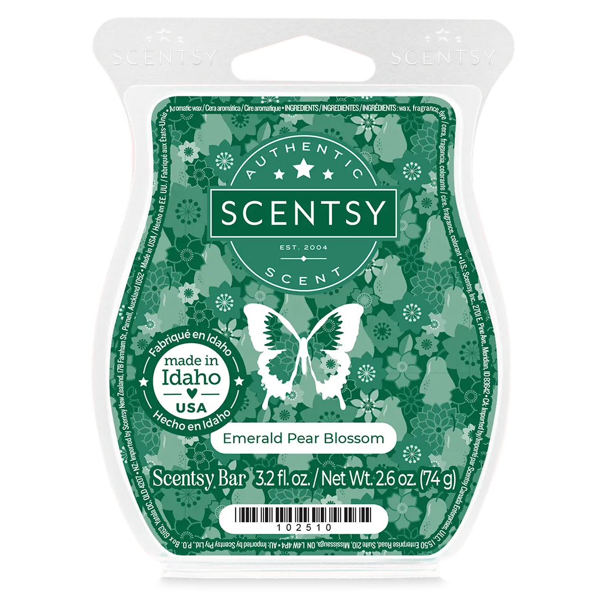 Emerald Pear Blossom Scentsy Wax Bar