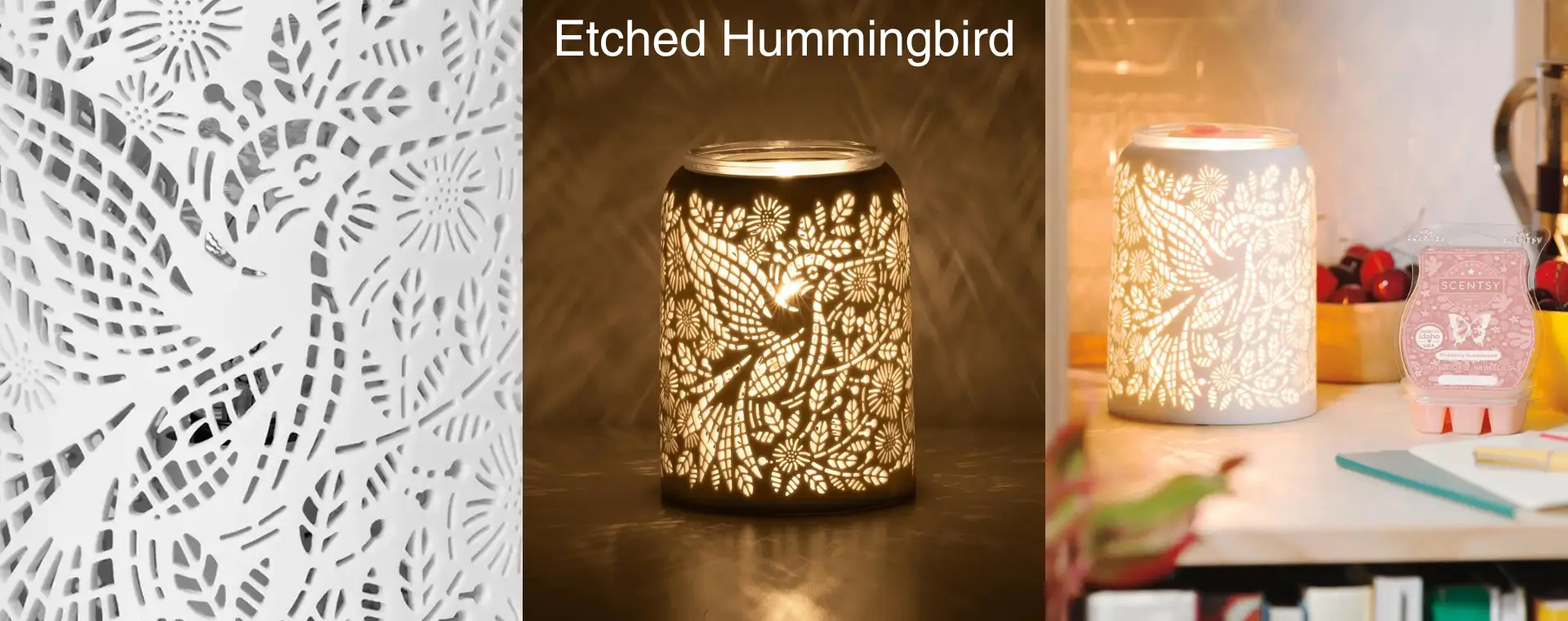 Etched Hummingbird Scentsy Warmer