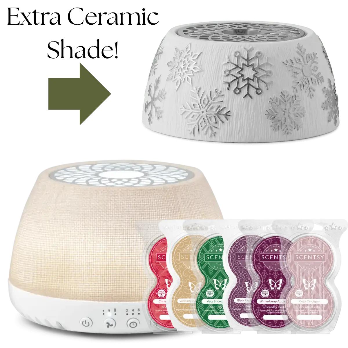 Scentsy Quad Holiday Gift Bundle - 2 Shades + 6 Pods