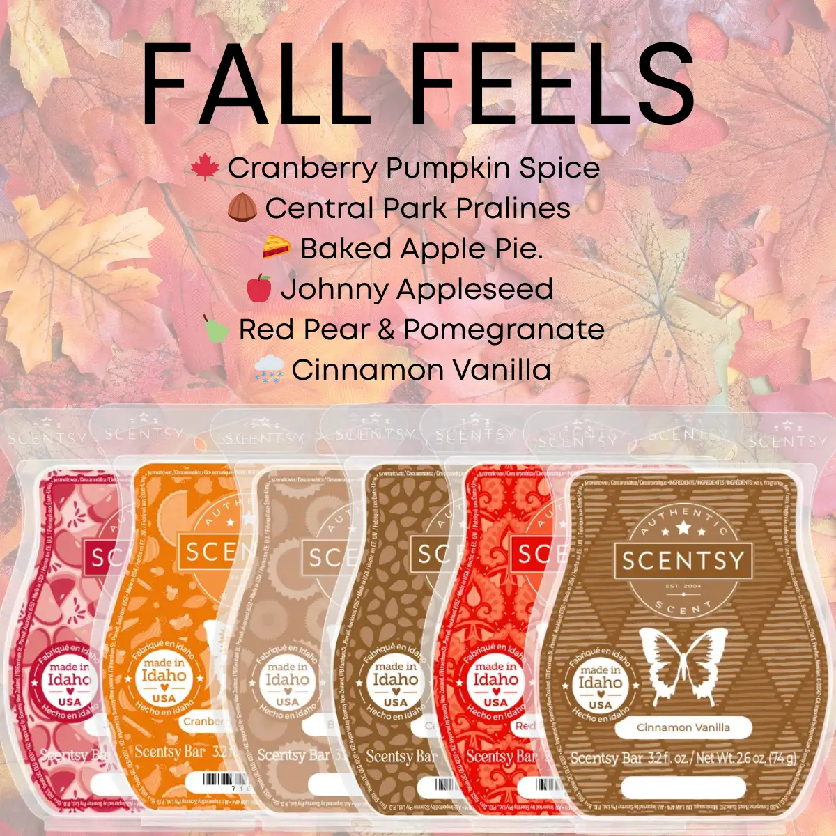 Fall Feels Scentsy 6 Bar Bundle