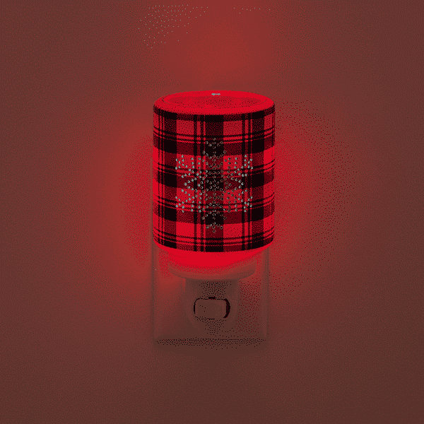 FROSTED FLANNEL WITH RED BULB MINI WARMER