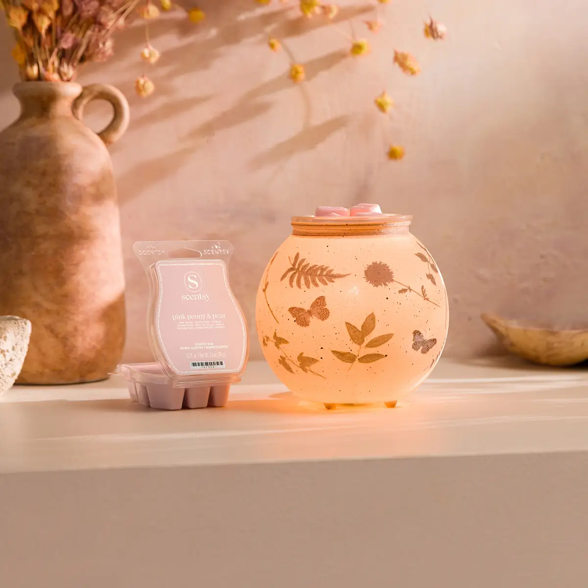 Scentsy February 2026 Warmer Of The Month - Veiled Meadow + Pink Peony &Amp; Pear Scentsy February 2026 Warmer of the Month - Veiled Meadow + Pink Peony & Pear