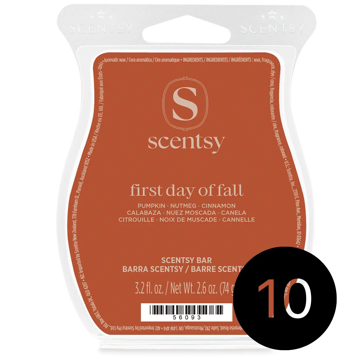 First Day of Fall 10 Scentsy Wax Bar Bundle