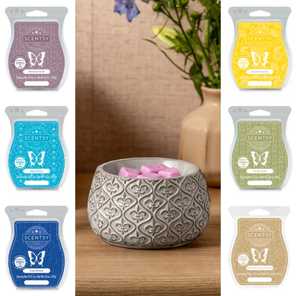 Fleur-de-Lis Scentsy Warmer & Wax Bundle