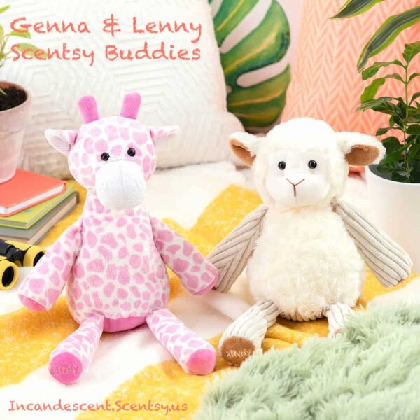 GENNA THE GIRAFFE SCENTSY BUDDY & LENNY THE LAMB SCENTSY BUDDY