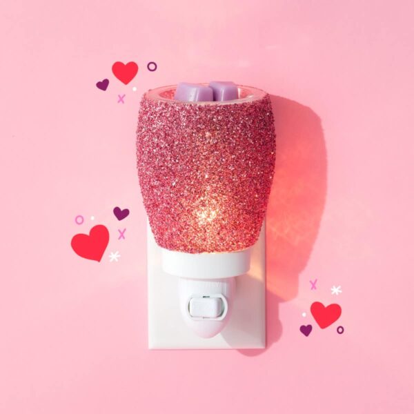 GLITTER MAGENTA SCENTSY VALENTINES MINI WARMER