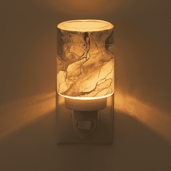 Gold Cracked Marble Mini Scentsy Warmer Dark